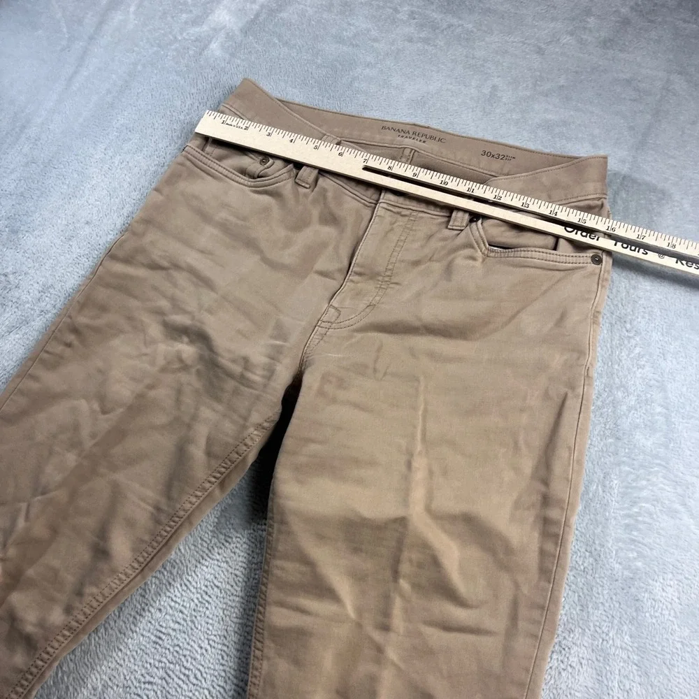 Banana‎ Republic Traveler Pants Mens 30x32 Slim Fit Tan Khaki Stretch Chino